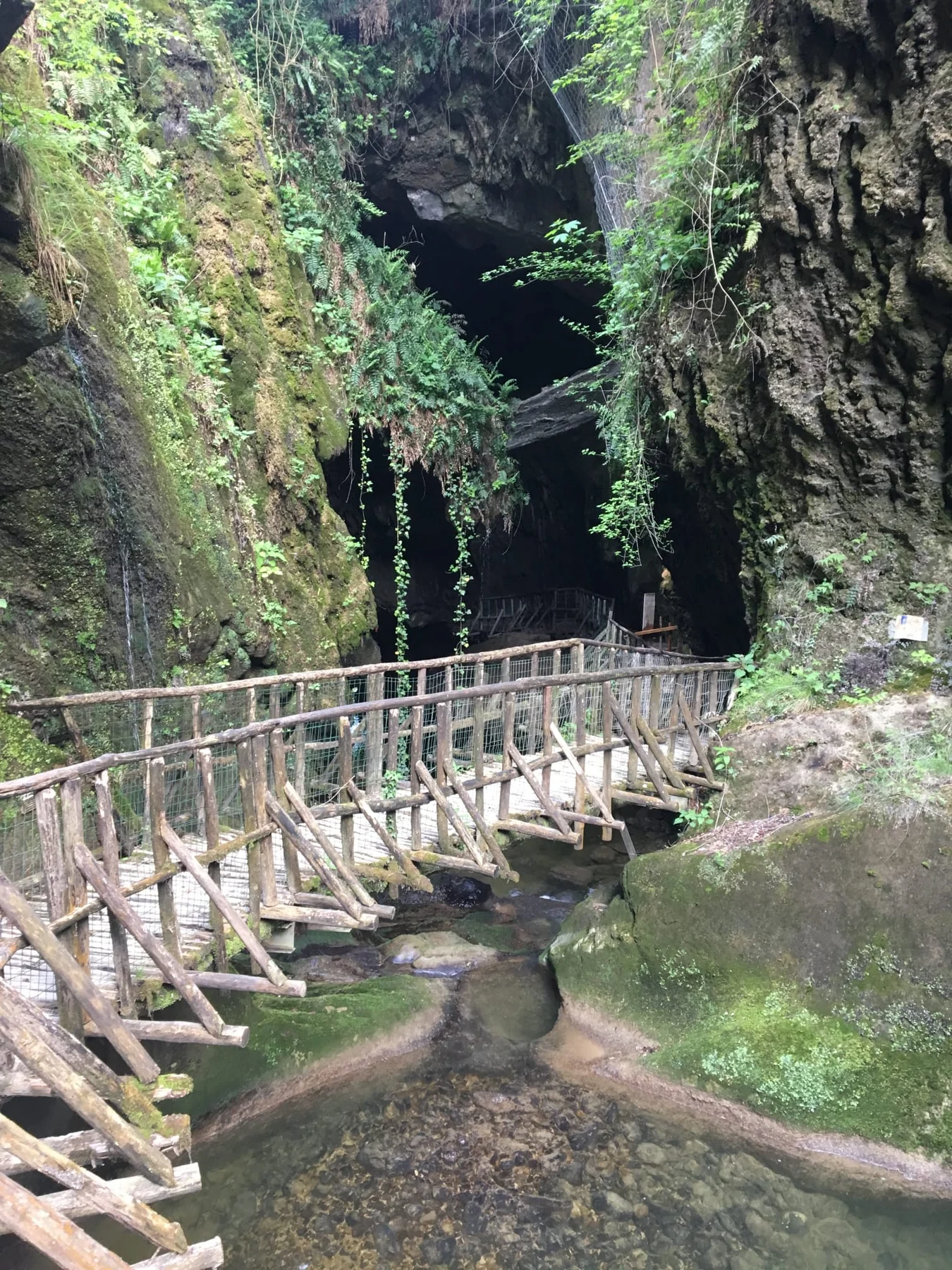 Stream bridge in the Grotte del Caglieron