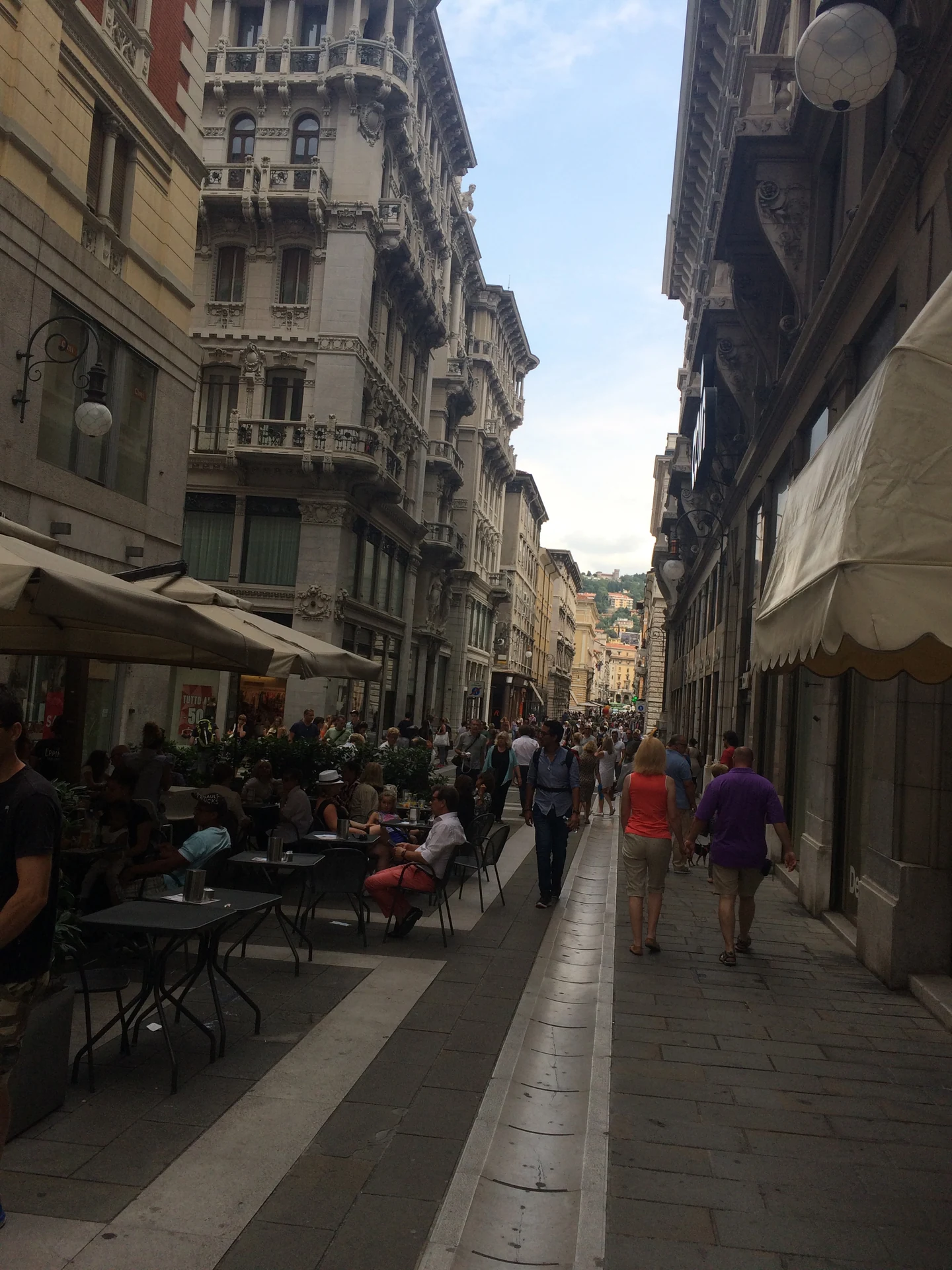 A café street in central Trieste