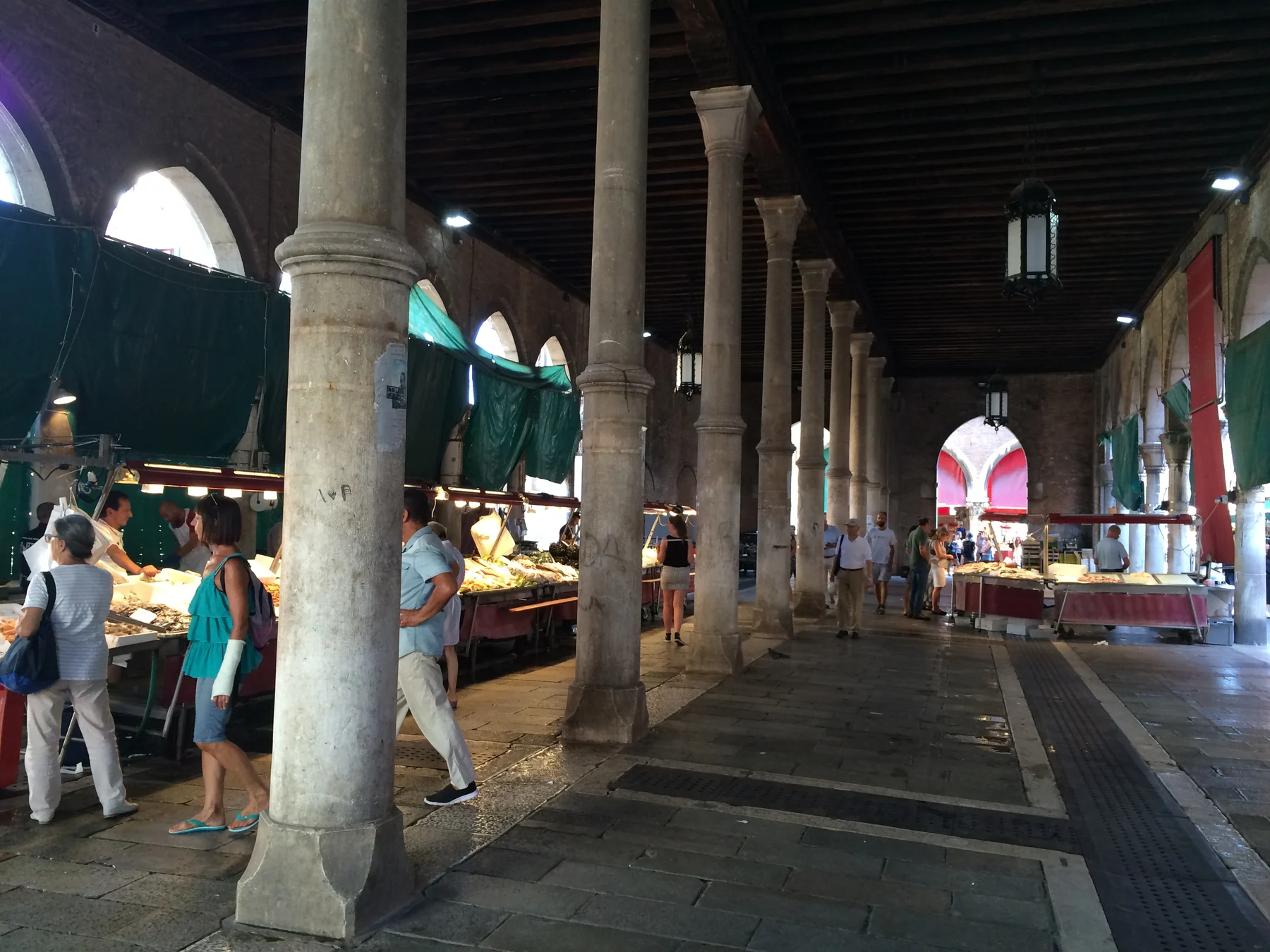 Arcades of the historic Rialto fish market